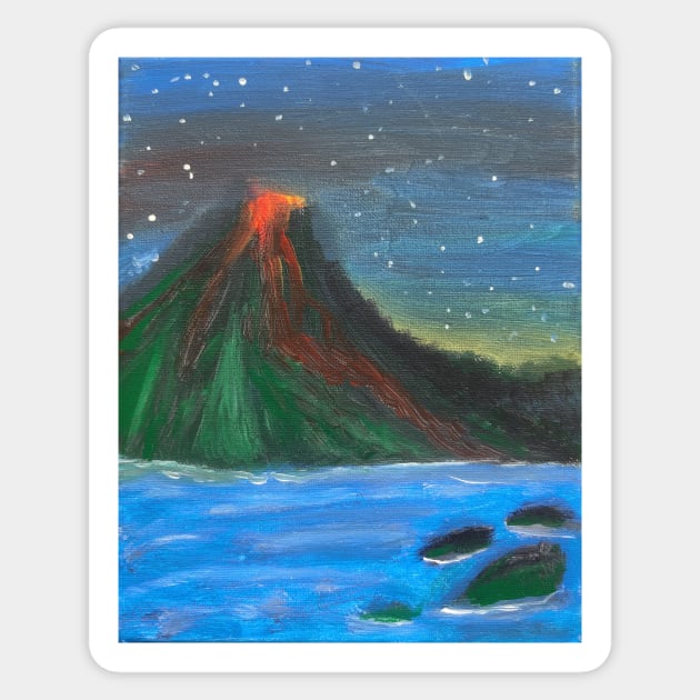 Hawaii Volcano Eruption Sticker by Spiritjay